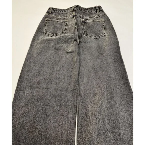 Dissh Wide Leg Jeans in Washed Black